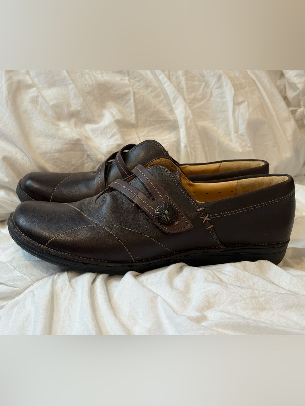 Clarks Artisan Brown Leather Mary Jane Comfort Shoes Women’s 10M